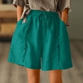 thumbnail image 1 of up to 60% off Gifts Usmixi Womens High Waist Drawstring Shorts Casual Solid Plus Size Ruffle Trim Wide Leg Short Pants Summer Breathable Cotton Linen Shorts with Pocket Green l, 1 of 6
