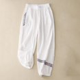 thumbnail image 1 of up to 60% off Gifts Usmixi Womens Jogger Pants Vintage Floral Graphics Elastic Waist Cotton Linen Harem Pants Casual Loose Straight Leg Fall Leisure Wear Trousers White l, 1 of 6