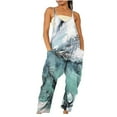 thumbnail image 1 of up to 60% off Gifts Usmixi Womens Jumpsuits Wide Leg Loose Overalls Spaghetti Strap Jumpsuits with Pocket Casual Tie-Dye V-Neck Sleeveless Long Summer Rompers Light Blue xl, 1 of 6