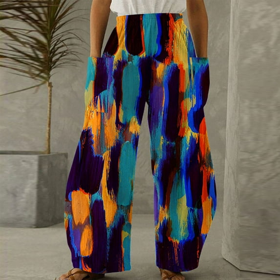 up to 60% off Gifts Usmixi Womens Long Pants Fashion Camouflage High Waist Plus Size Toursers Workout Comfy Stretchy Loose Wide Leg Pants with Pocket Multicolor s