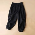 thumbnail image 1 of up to 60% off Gifts Usmixi Womens Loose Pants Casual Solid Pocket High Waist Baggy Cropped Trousers Summer Breathable Cotton Linen Leisure Pants Black m, 1 of 5