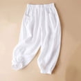 thumbnail image 1 of up to 60% off Gifts Usmixi Womens Loose Pants Casual Solid Pocket High Waist Baggy Cropped Trousers Summer Breathable Cotton Linen Leisure Pants White m, 1 of 7