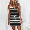 thumbnail image 1 of up to 60% off Gifts Usmixi Womens Summer Mini Sundress Vacation Floral Print Drawstring Pocket Short Dress V Neck Sleeveless Spaghetti Strap Dresses for Beach Black M, 1 of 5
