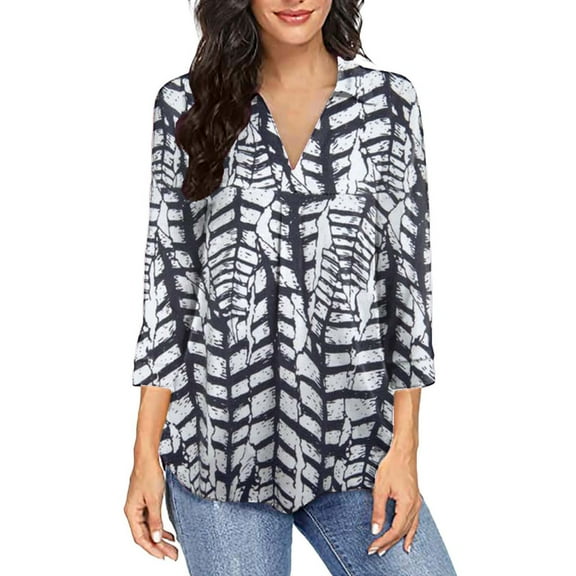 up to 60% off Gifts Usmixi Womens Sweatshirt Fall Fashion Loose Lightweight Swing Shirt Ladies Pullover Tops Winter Casual Striped Print V-Neck 3/4 Sleeve Blouses Weekly