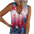thumbnail image 1 of up to 60% off Gifts Usmixi Womens Tank Tops 4th of July Fashion Button Knitted Ribbed Slim Vest Shirts Summer Trendy Independence Day Print V-Neck Sleeveless Shirts Blouse Red XL, 1 of 5