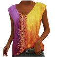 thumbnail image 1 of up to 60% off Gifts Usmixi Womens Tank Tops Beach Fashion Plus Size Comfy Lightweight Tshirts Vest Summer Trendy Tie-Dye Print V-Neck Sleeveless Shirts Blouse Purple m, 1 of 6