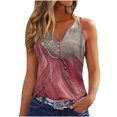 thumbnail image 1 of up to 60% off Gifts Usmixi Womens Tank Tops Beach Fashion Slim Fit Lightweight Button up Tshirts Vest Summer Trendy Marbled Print V-Neck Sleeveless Shirts Blouse Pink l, 1 of 5