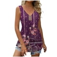 thumbnail image 1 of up to 60% off Gifts Usmixi Womens Tank Tops Beach Lightweight Fashion High Waist Pleated Hem Tunic Shirts Vest Summer Trendy Floral V-Neck Sleeveless Shirts Blouse Khaki m, 1 of 6