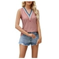 thumbnail image 1 of up to 60% off Gifts Usmixi Womens Tank Tops Beach Vacation Fashion Lace Trim Hollowed Lightweight Shirts Vest Summer Trendy Striped Print V-Neck Sleeveless Shirts Blouse Hot Pink m, 1 of 7