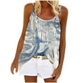 thumbnail image 1 of up to 60% off Gifts Usmixi Womens Tank Tops Casual Loose Pleated Swing Strap Vest Ladies Camisole Tshirts Summer Trendy Tie-Dye Print Round Neck Sleeveless Shirts Blouse Gray XL, 1 of 5