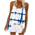 thumbnail image 1 of up to 60% off Gifts Usmixi Womens Tank Tops Fashion Loose Pleated Swing Strap Vest Going out Camisole Shirts Summer Trendy Tie-Dye Print Crewneck Sleeveless Shirts Blouse White l, 1 of 5