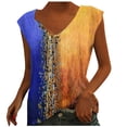 thumbnail image 1 of up to 60% off Gifts Usmixi Womens Tank Tops Plus Size Comfy Breathable Ladies Fashion Loose Fit Shirts Vest Summer Trendy Tie-Dye V-Neck Sleeveless Shirts Blouse Blue s, 1 of 6
