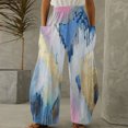 thumbnail image 1 of up to 60% off Gifts Usmixi Womens Trousers Fashion Gradient Print Plus Size Elastic Waist Long Pants Casual Lightweight Loose Wide Leg Pants with Pockets Blue s, 1 of 5