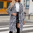 thumbnail image 1 of up to 60% off Gifts Usmixi Womens Winter Faux Fur Coat Plush Overcoats for Women Fashion Striped Print Open Front Lapel Trench Jacket Cozy Soft Fuzzy Fleece Outerwear Coats Faux Fur Coat, 1 of 7