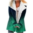 thumbnail image 1 of up to 60% off Gifts Usmixi Womens Winter Plush Coat Padded Fleece Lined Coat for Women Fashion Gradient Print Plush Overcoat Long Sleeve Button Down Lapel Outerwear with Pocket Plush Coat, 1 of 4