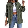 thumbnail image 1 of up to 60% off Gifts 2023 Denim Jacket for Women Womens Jean Jacket Fashion Lapel Distressed Stretchy Denim Coat Casual Solid Long Sleeve Button Up Pocket Jean Outwear Winter Denim Jacket, 1 of 7