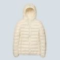 thumbnail image 1 of up to 60% off Gifts Winter Womens Down Coat Puffer Jacket for Women Plus Size Lightweight Thin Cotton Down Coat Long Sleeve Casual Solid Pocket Open Zipper Hooded Outwear 2023 Down Coat, 1 of 3