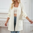thumbnail image 1 of up to 60% off Gifts Winter Womens Sweater Coat Sweater Cardigan for Women Loose Casual Solid Long Sleeve Open Front Coats Fall Ladies Pocket Comfy Knit Cardigan Outwear 2023 Sweater Coat, 1 of 4