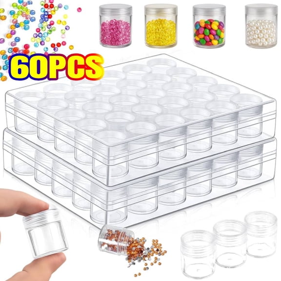 60 Grids Diamond Painting Storage Containers, Diamond Art Storage Containers, Portable Bead Art Organizer Case with Lids for Crafts, Jewelry DIY