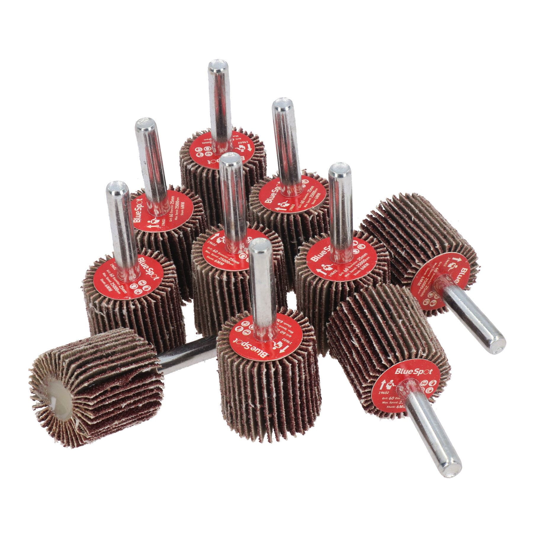 60 Grit 25mm Flap Wheel Disc Abrasive Sanding Pads For Drills 6mm Shank