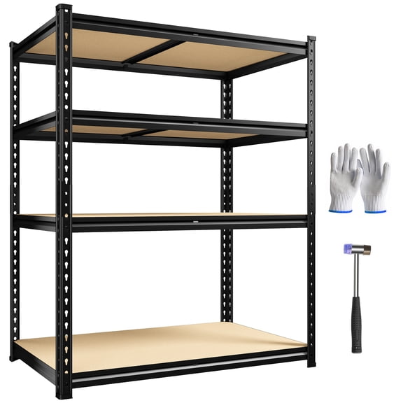 melmine 60" H Garage Shelving, 4-Tier Heavy Duty Storage Shelves Load 2000 LBS, Adjustable Garage Shelves, Metal Shelving Unit for Warehouse, Basement, Pantry, 40.1"W x 16.1"D x 60"H