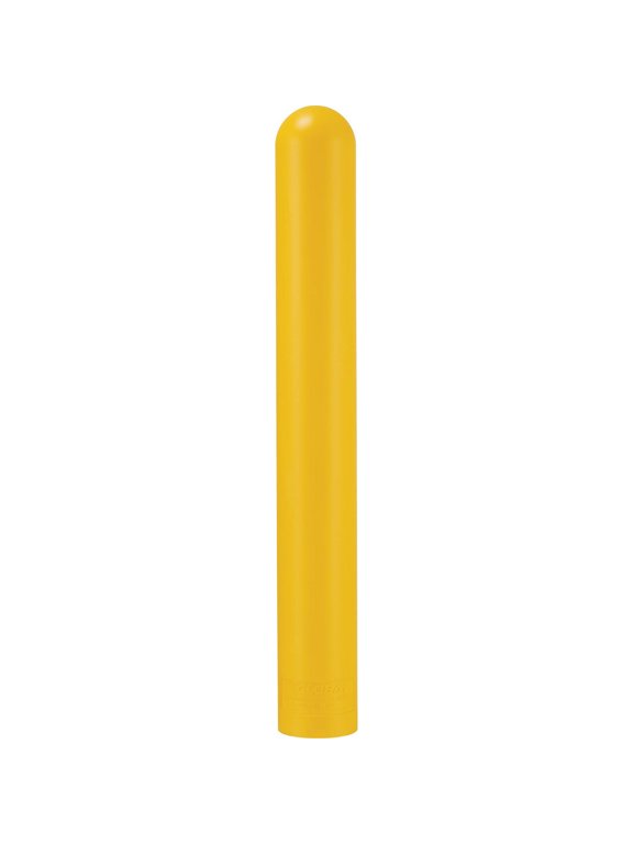 60"H Smooth Bollard Post Sleeve, 6" HDPE Dome Top, Yellow
