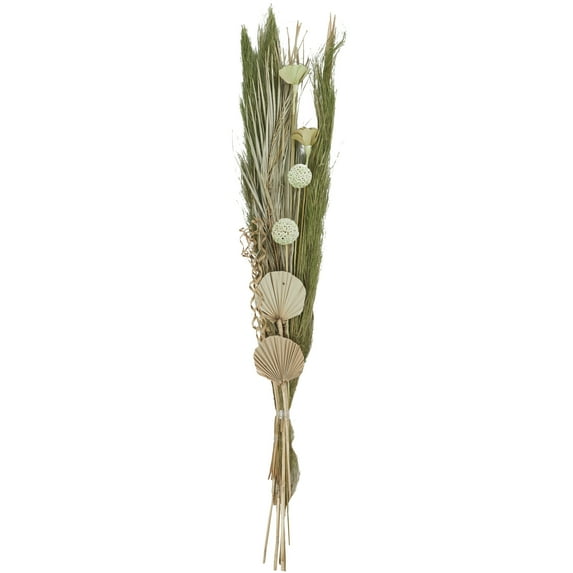60" Handmade Tall Assorted Bouquet Dried Plant Natural Foliage Pampas Grass Bouquet with Palm Leaf Accents, by DecMode
