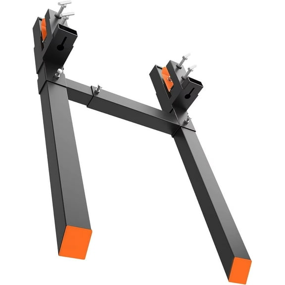 60" Heavy Duty Pallet Forks, 4000 LBS Tractor Accessories with Adjustable Stabilizer Bar, Tractor Bucket Forks for Factories, Farms, Logistics Warehouses