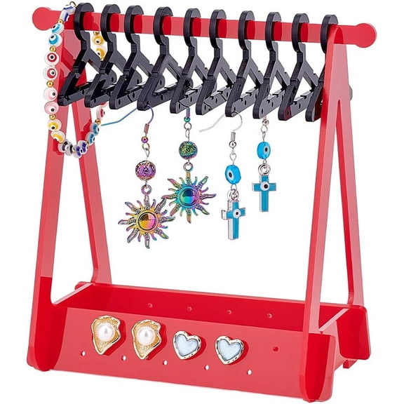 60 Holes Earring Holder Earring Hanger Rack with Mini Hangers Earring Display Stand Selling Jewelry Earring Organizer Stand Ear Stud Holder