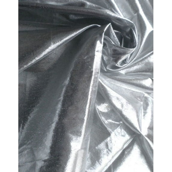 60" INCH Tissue Lame Fabric by Yard Shiny Decoration Metallic 8 COLORS Wedding", Silver