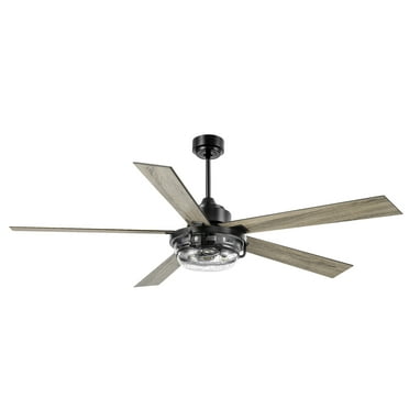 60 In Large Matte Black Reverse Ceiling Fan with Light Remote
