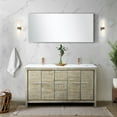 thumbnail image 1 of 60 In. W X 20 D Rustic Bathroom Vanity With Cultured Marble Surface, Rose Gold Faucet And 55 H Mirror - Modern Double Bath Vanity, Stylish Practical, 1 of 5