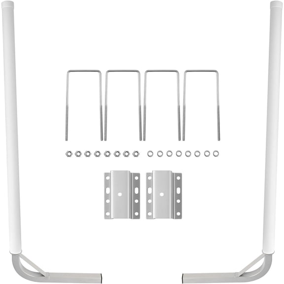 60 Inch 2PCS Steel Boat Trailer Guide On Posts with White PVC Tube Covers and Complete Mounting Accessories for Ski Fishing or Sailboat Trailers
