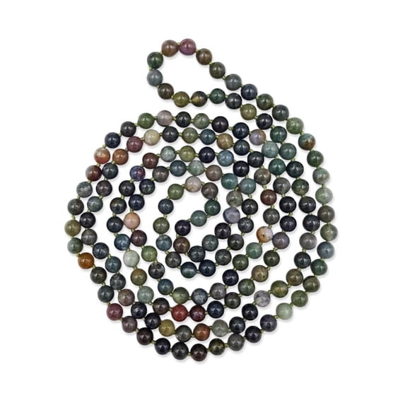 60 Inch 8MM Polished Genuine Fancy Jasper Multi-Layer Long Endless Infinity Beaded Necklace.