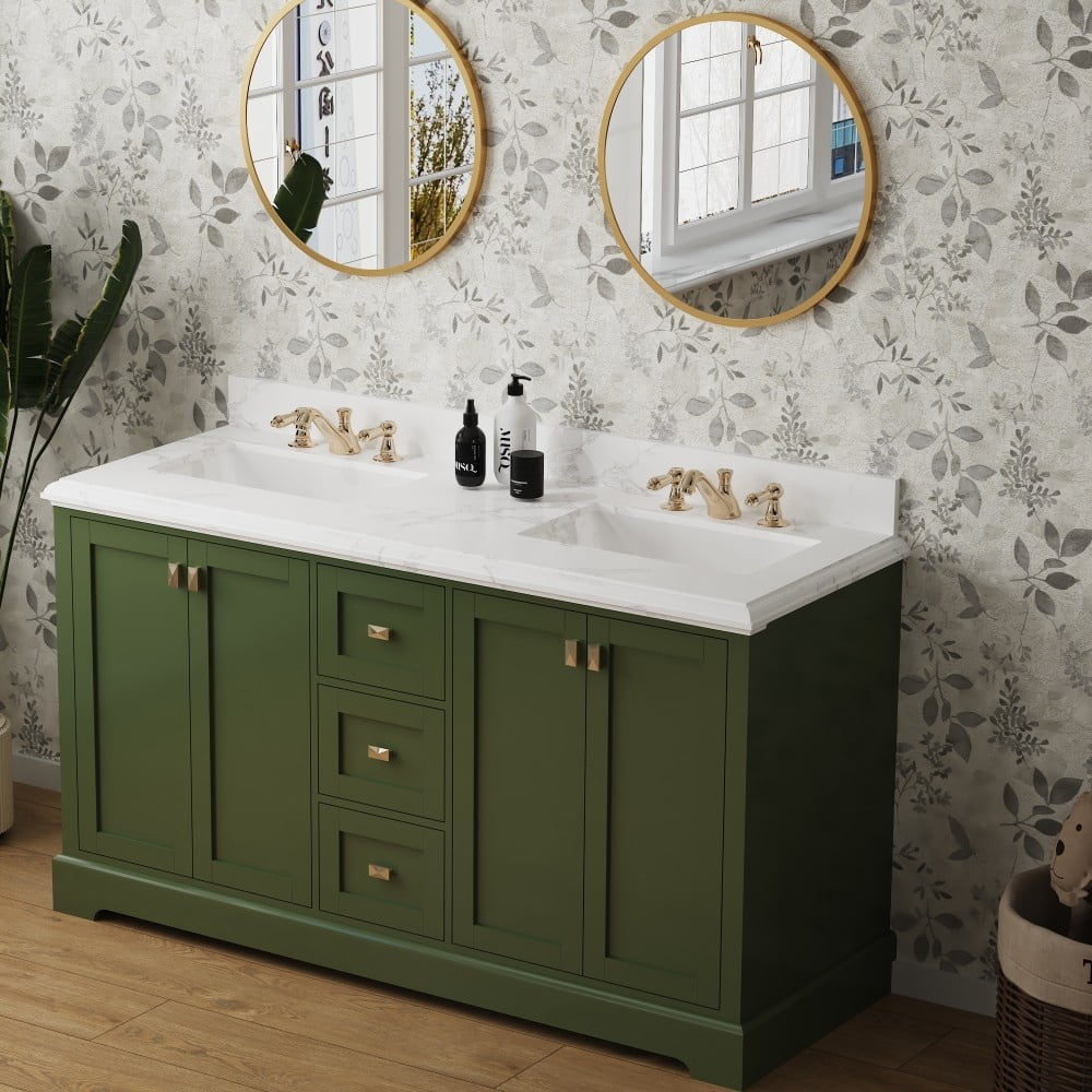 60 Inch Bathroom Vanity with Sink Combo, Storage Cabinet Set with Soft ...