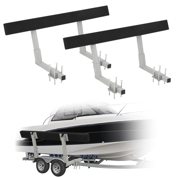 60 Inch Boat Trailer Guide 2 Pack, Rustproof Steel Trailer Guides with Carpet Padded Boards & Mounting Hardware, Fit for Multiple Boat Trailers | Trailer Guide