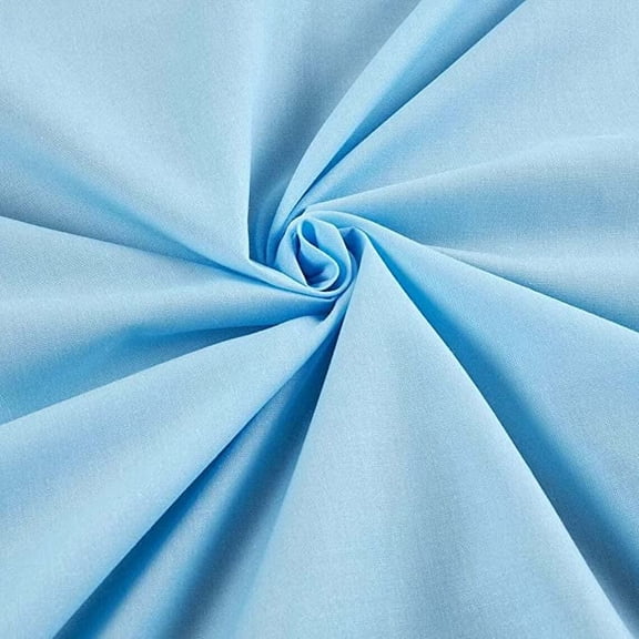 Burlap Fabrics Broadcloth Fabric Light Blue - 60 Inch Wide Cotton Poly Blend Sold by the Yard