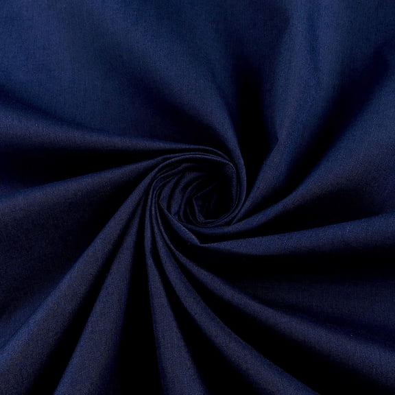 Burlap Fabrics Broadcloth Fabric Navy - 60 Inch Wide Cotton Poly Blend Sold by the Yard