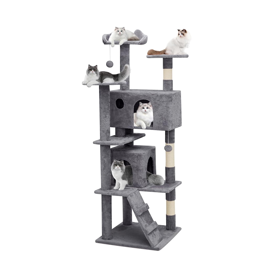 60 Inch Cat Tower, Cat Tree, Cat Tree Climbing Tower with Scratching ...