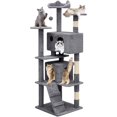 60 Inch Cat Tree Tower with Scratching Post, Cat Climbing Tower, Cat ...