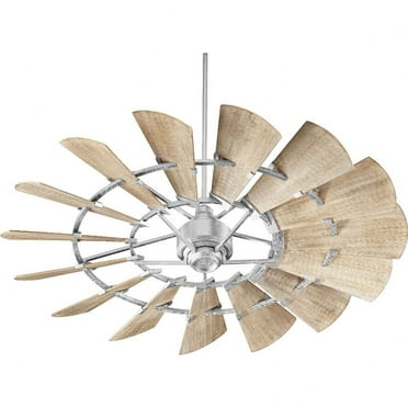96015-9-Quorum Lighting-Windmill - 60 Inch Ceiling Fan-Galvanized Finish-Weathered Oak Blade Color