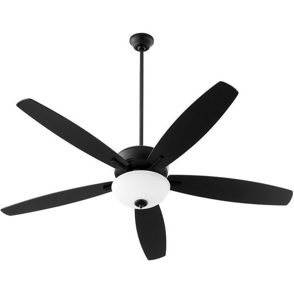 70605-69 Quorum Lighting Breeze - 60 Inch Ceiling Fan-Noir Finish-Matte Black/Weathered Oak Blade Color