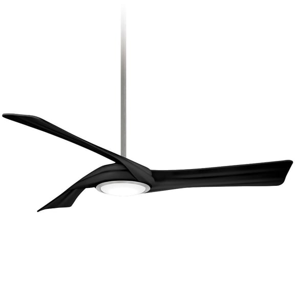 60 Inch Ceiling Fan With Led Light Kit-Brushed Nickel Finish-Coal Blade Color Minka Aire Fans F714l-Bn/Cl