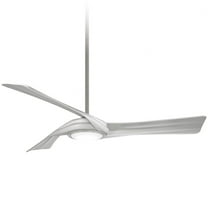 60 Inch Ceiling Fan With Led Light Kit-Brushed Nickel Finish-Silver Blade Color Minka Aire Fans F714l-Bn/Sl