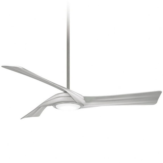 60 Inch Ceiling Fan With Led Light Kit-Brushed Nickel Finish-Silver Blade Color Minka Aire Fans F714l-Bn/Sl