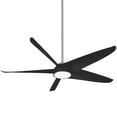 thumbnail image 1 of 60 Inch Ceiling Fan With Light Kit-Brushed Nickel/Coal Finish-Coal Blade Color Minka Aire Fans F771l-Bn/Cl, 1 of 2
