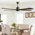 thumbnail image 1 of 60 Inch Ceiling Fan with Light and Remote Control, 5 Solid Wood Blades, 6-Speed Quiet Reversible Motor, 1 of 9