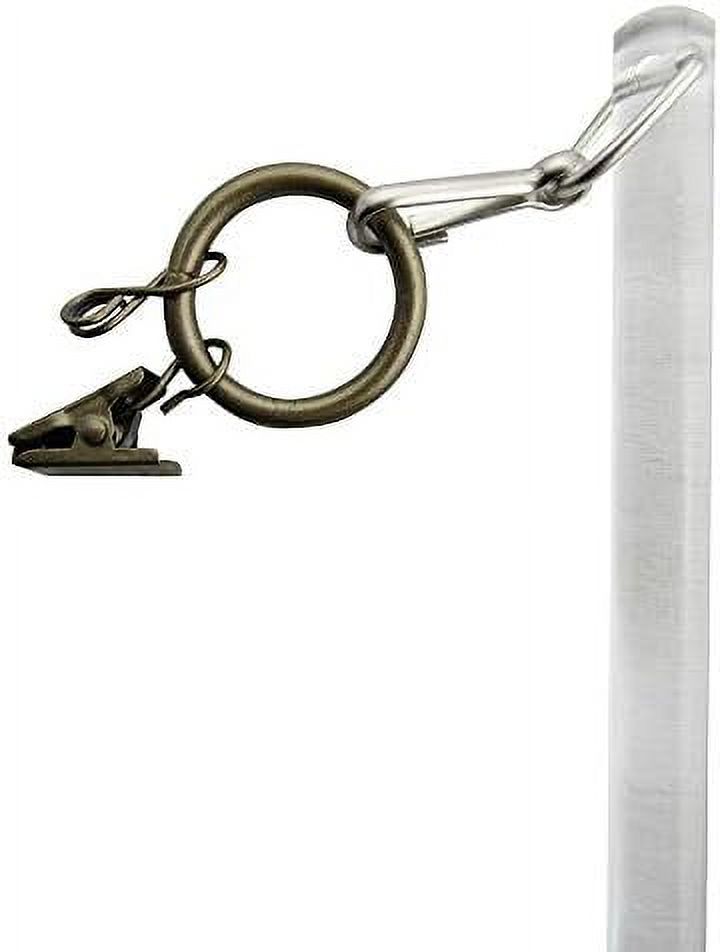 60 Inch Clear Wand with Cafe Curtain Ring 1 Piece Pack (Antique Cafe