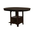 thumbnail image 1 of 60 Inch Counter Height Table with Storage Open Shelf 6 Seater Brown, 1 of 5