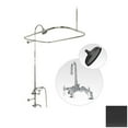 thumbnail image 1 of 60 Inch Deck Mount Clawfoot Tub Shower Enclosure with Gooseneck Faucet and Rain Shower Head, 1 of 2